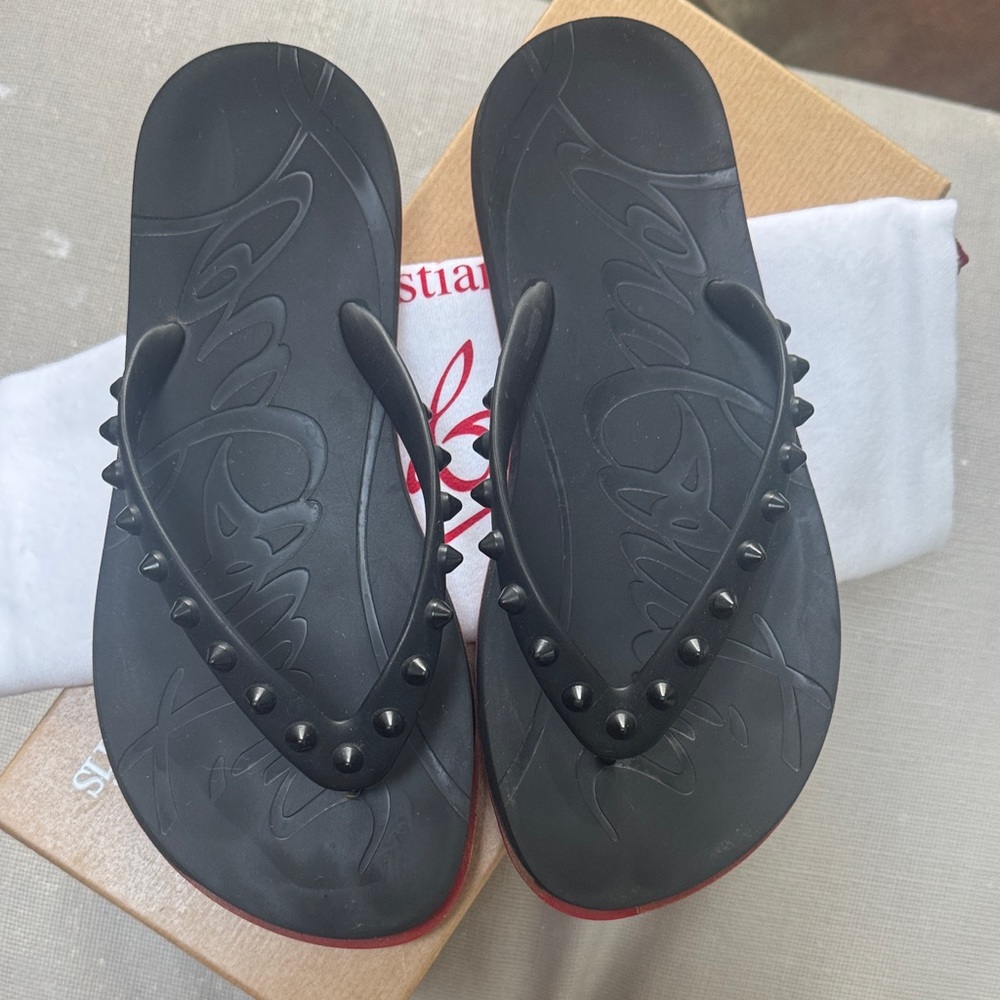 Christian Louboutin White and Red Dust Bag